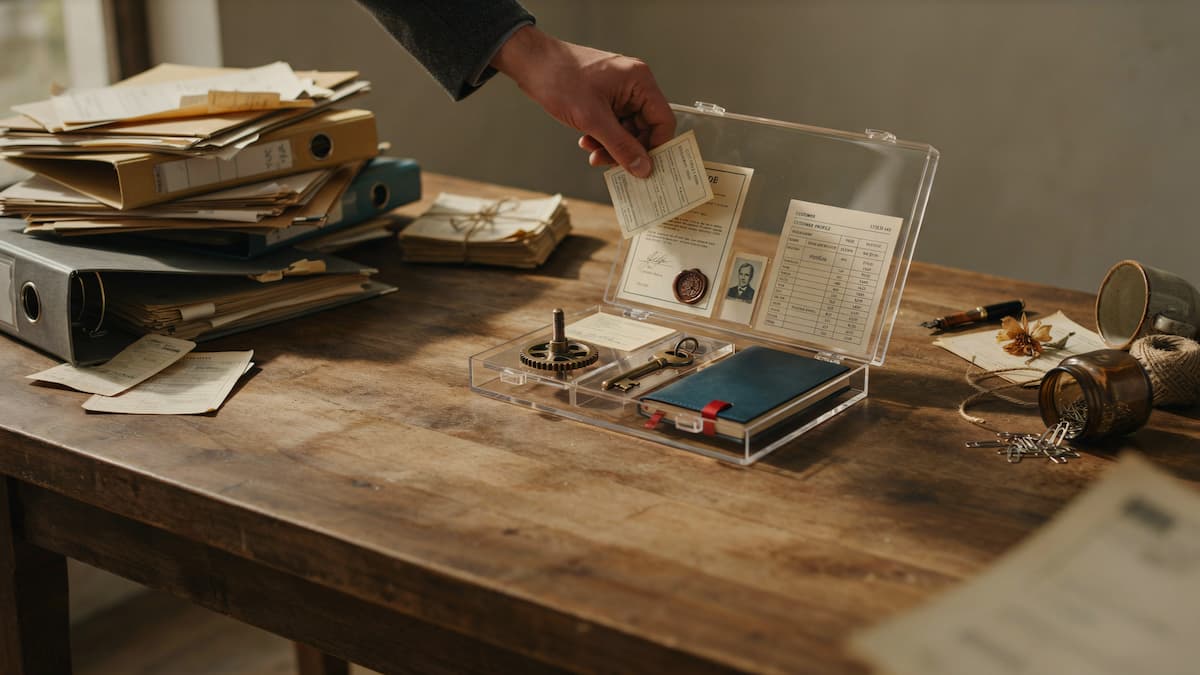 Une mallette transparente ne contient que les documents, règles et outils utiles à une mission confiée à une IA.